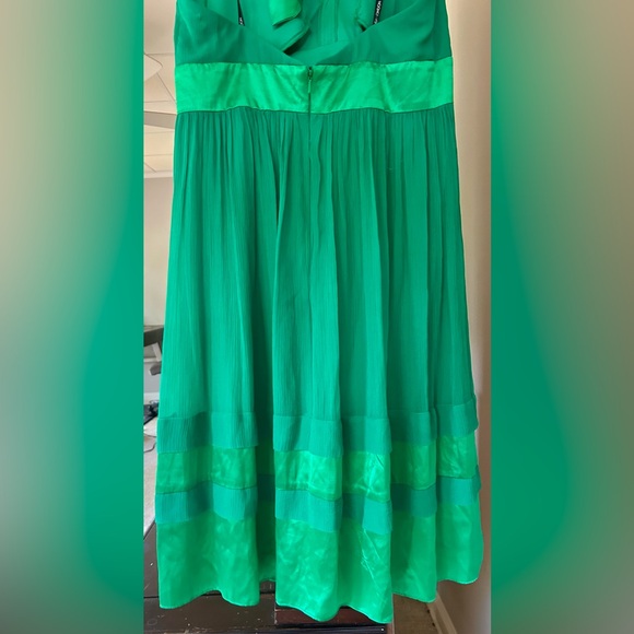 Y2K MAGGY LONDON Babydoll Silk Chiffon Satin Halter Dress Coquette Glam Size 10 - Picture 11 of 15